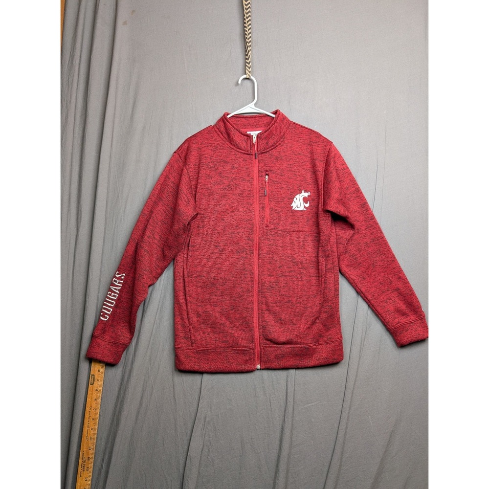Champion Washington State Cougars Jacket Mens Medium Red Full Zip